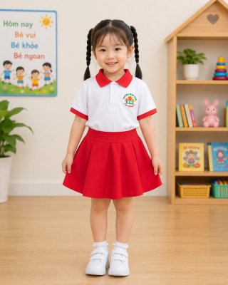 Xưởng may đồ trẻ em - 1 số lưu ý 2 dong phuc mam non cho be gai