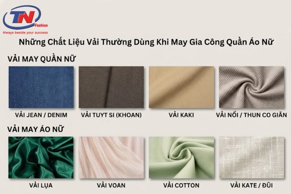 Những Chất Liệu Vải Thường Dùng Khi May Gia Công Quần Áo Nữ